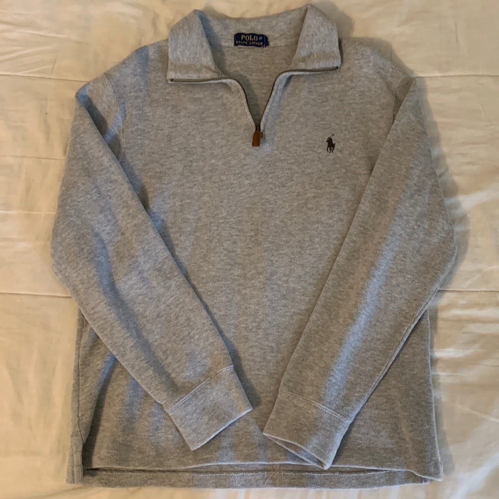 Polo by Ralph Lauren Collar Sweatshirt, Light Grey, Size M